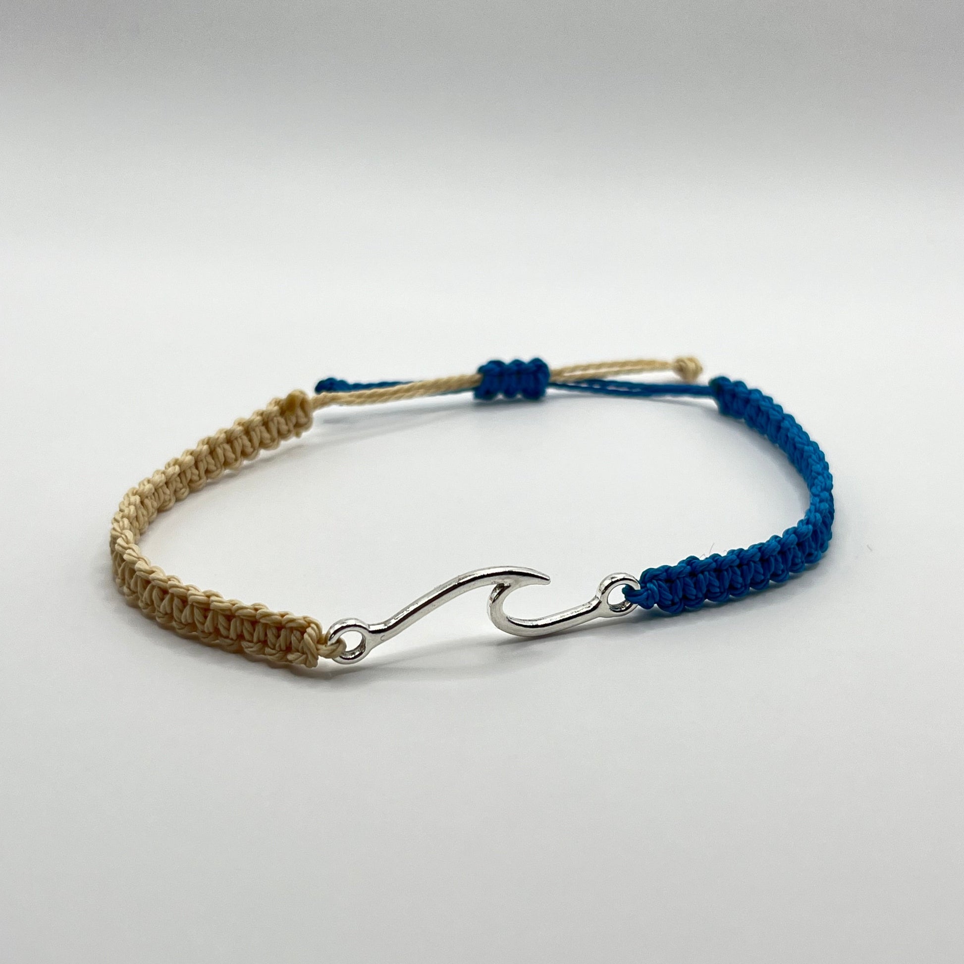 Onda de mar armbånd i blått/beige