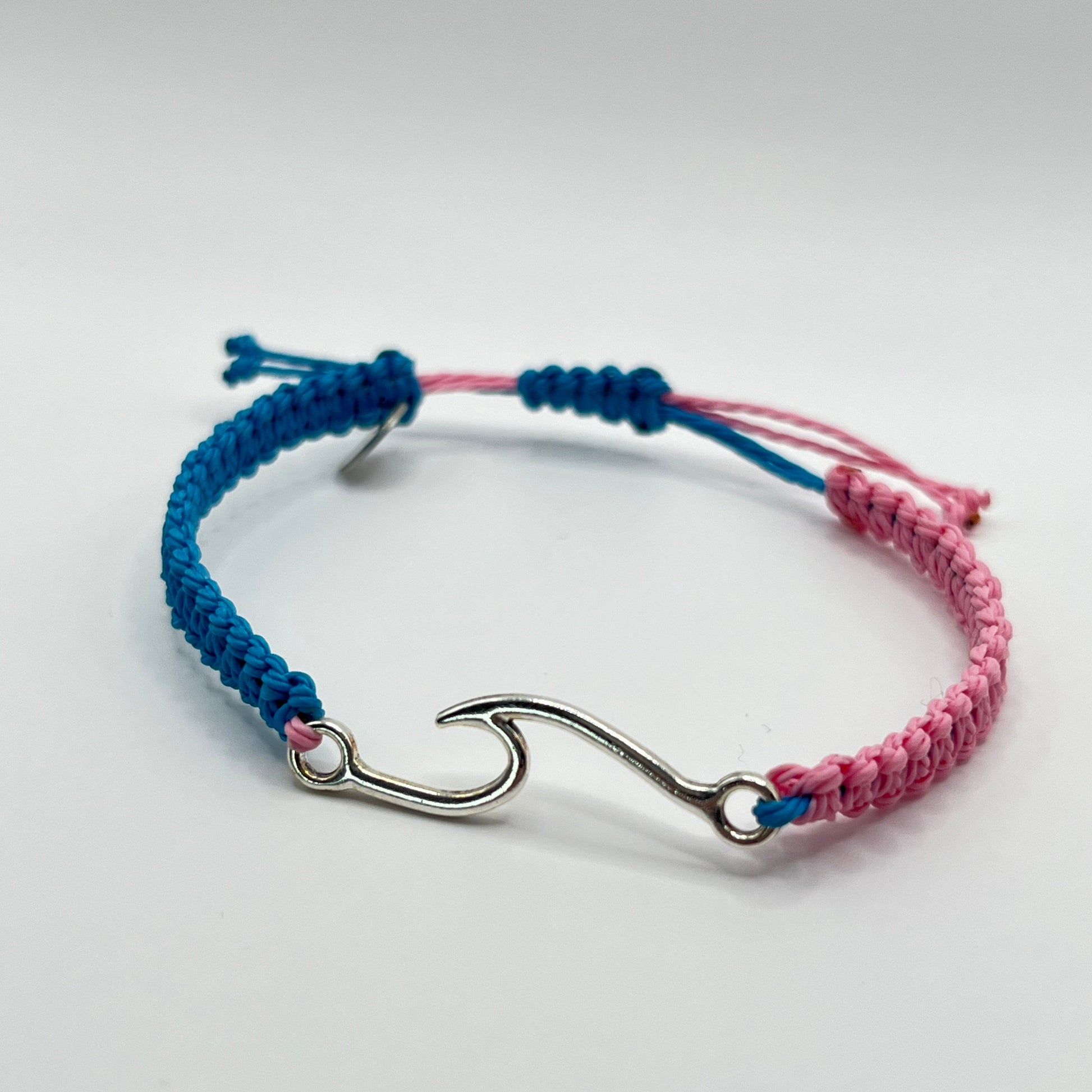 Onda de mar armbånd i blått/ys rosa